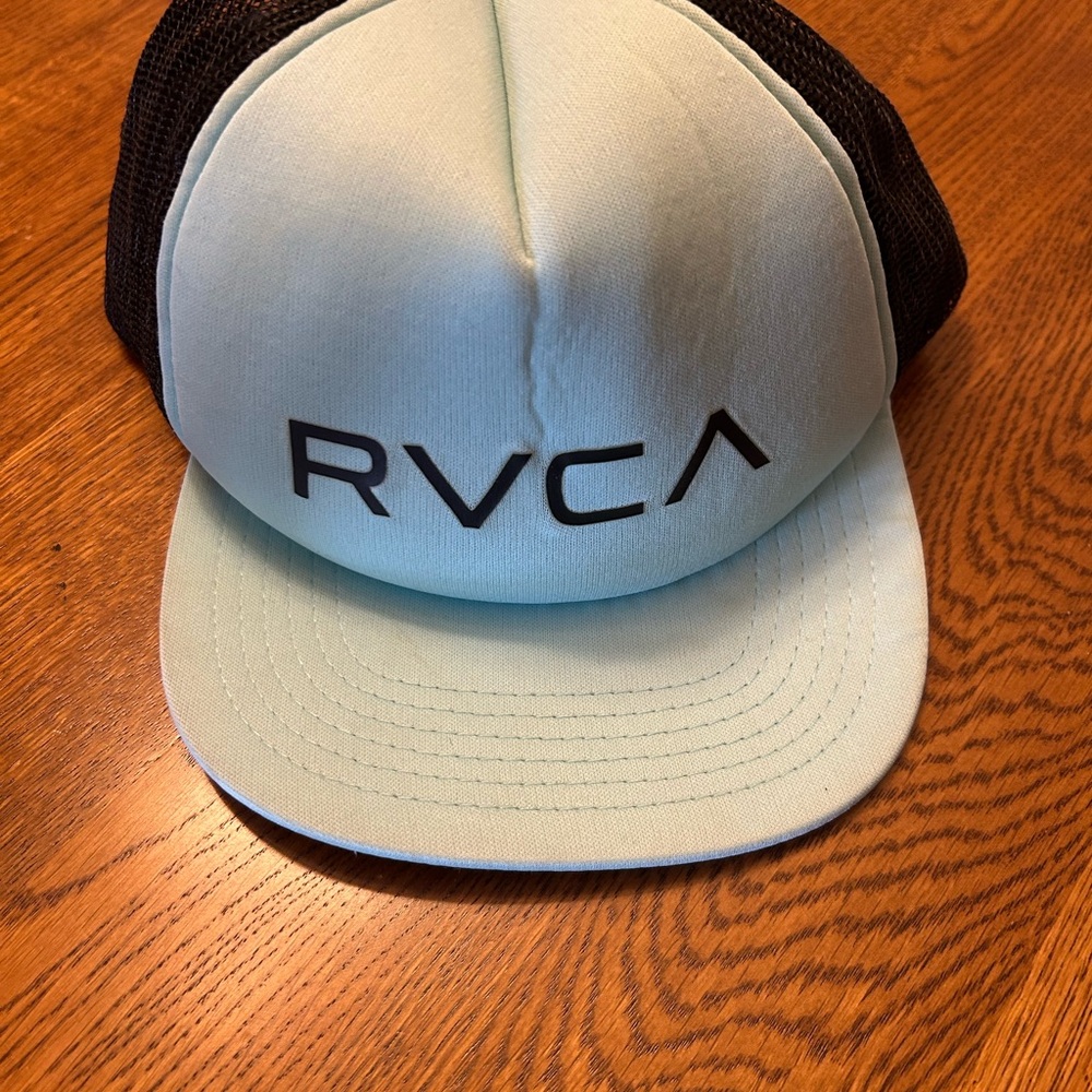 RVCA Light Blue and Black Trucker Hat
